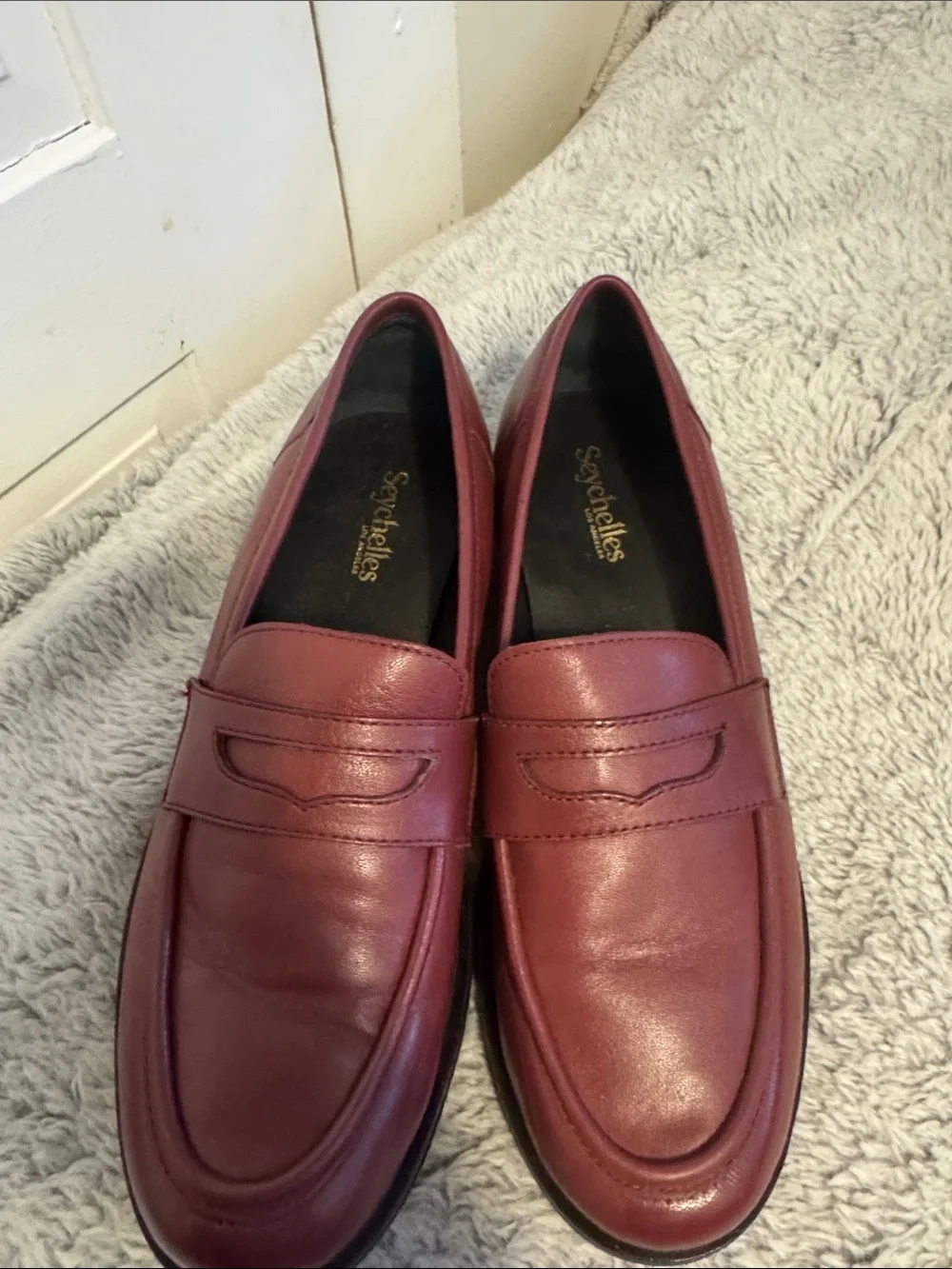 Seychelles Women’s Wine Leather Penny Loafers
